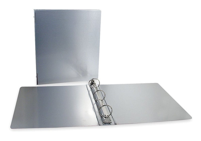 Saunders Recycled Aluminum Ring Binder, 1-Inches Spine, Letter Size, 8.5 x 12-Inches, 1 Binder (00603) Aluminum, Grey 603